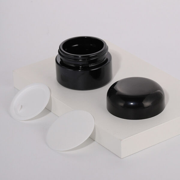 Black Glass Cream Jar (1)